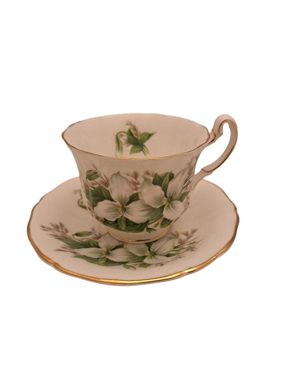 Royal Adderley Trillium Canadian Provincial Flowers Tea Cup and Saucer